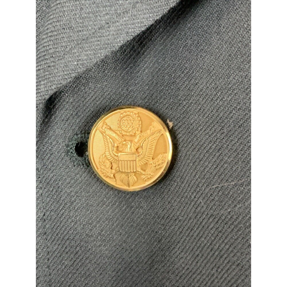 US Army Coat Men Regular-44 Green Military Uniform Jacket Patch Vietnam Era 38th - Picture 3 of 10